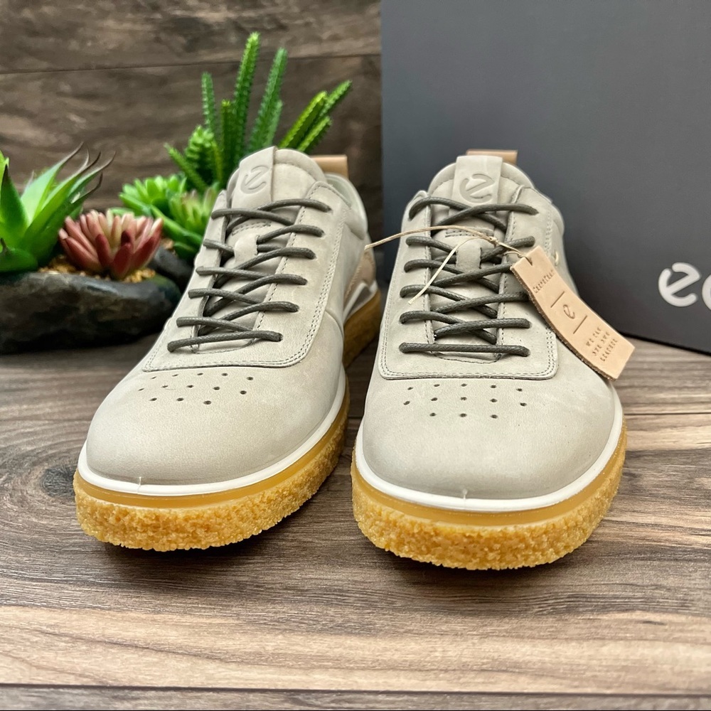 NIB Ecco Crepetray Leather Sneaker Sage - Picture 4 of 15